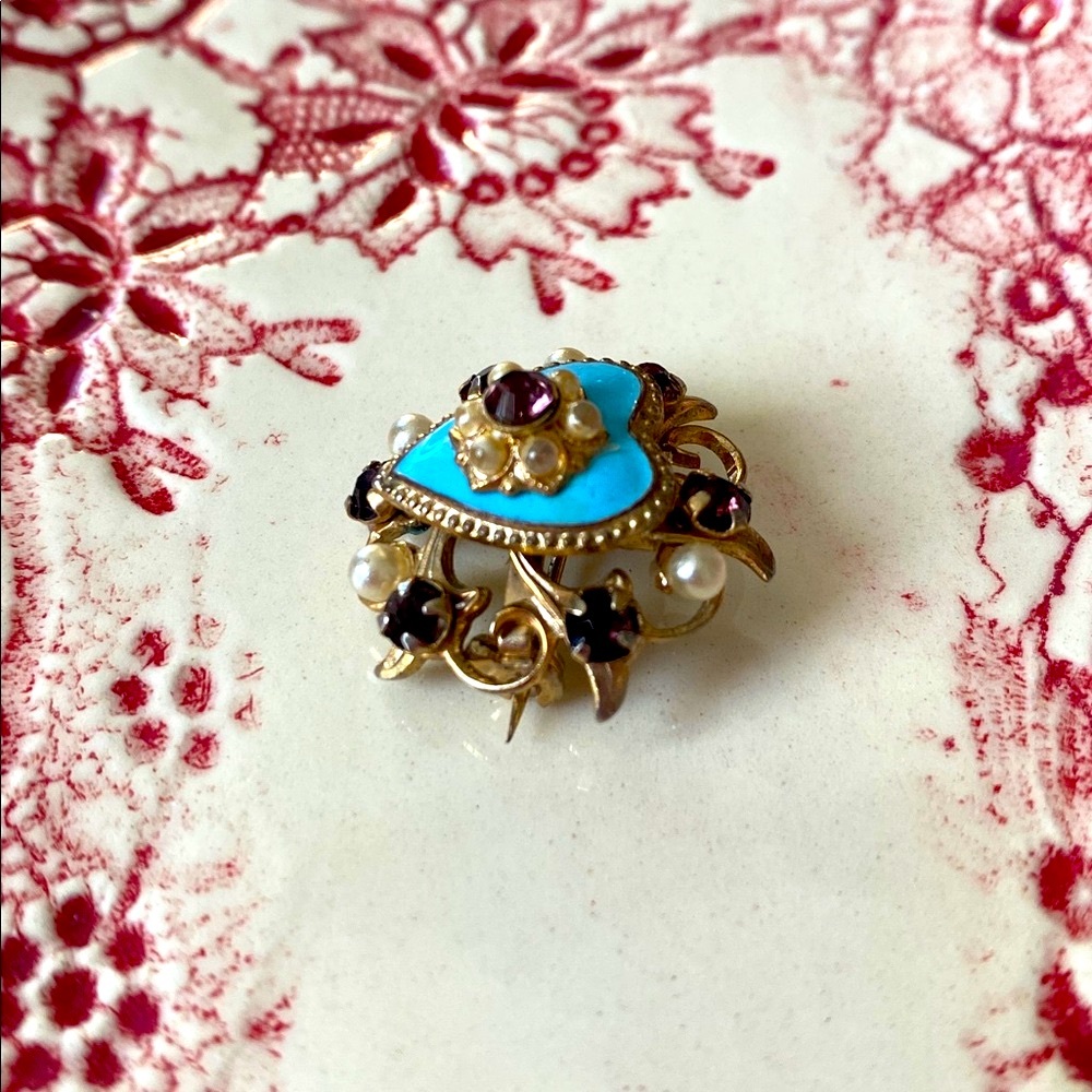 🩵Vintage🩵Heart Brooch - Picture 3 of 7